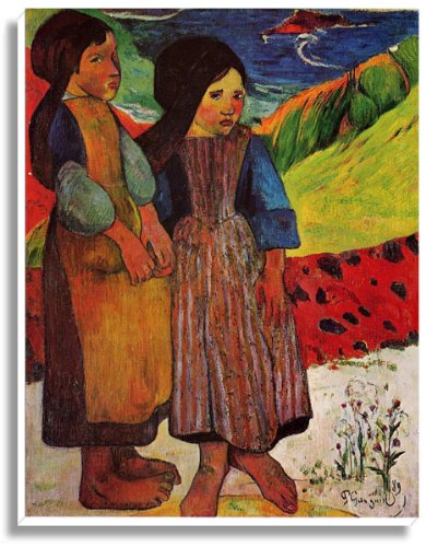 ポール・ゴーギャン、ブルターニュの子ども、希少な画集より、高級新品額・額装付 ポール・ゴーギャン、ブルターニュの子ども、希少な画集より、高級新品